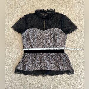 White House Black Market Black Lace Blouse